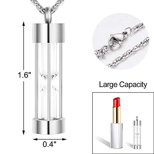 abooxiu Hourglass Urn Necklace for Ashes Cremation Jewelry for Ashes Stainless Steel Memorial Keepsake Ashes Necklace2