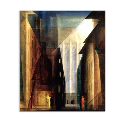 Tableau peintre célèbre Feininger pour habiller un grand mur vide de salon 85x70cm