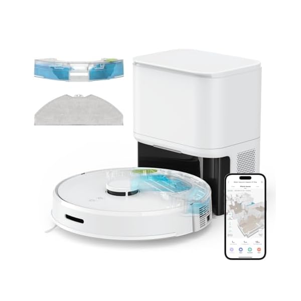 SwitchBot Saugroboter S1 Plus mit der Absaugstation, 70 Tage freihändige Reinigung, LiDAR Navigation, Smarte Kartierung, 2700Pa Starke Saugkraft, kompatibel mit Alexa, ideal für Hartböden, Teppiche
