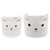 De nombreuses utilisations : c'est un excellent panier de rangement pour tous les jouets de votre enfant. Panier tressé en corde de coton, doux pour la peau, adapté aux enfants, aux bébés et aux animaux. Nombreuses utilisations, rangement pour couettes, coussins dans la chambre, couvertures, tapis dans le salon, jouets dans la chambre des enfants.