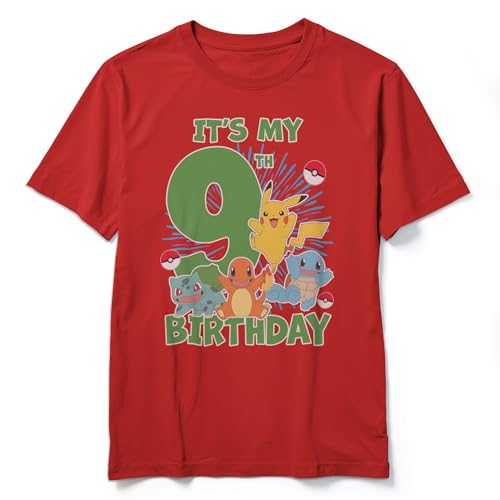 Boy's Pokemon It's My 9th Birthday Starters T-Shirt