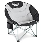 KingCamp Moon Chair Camping Folding Camping Chair XXL Garden Chairs Portable Heavy Duty Padded Camping Chair for Adults With Cup Holder and Cooler Bag for Fishing Beach Outdoor Indoor