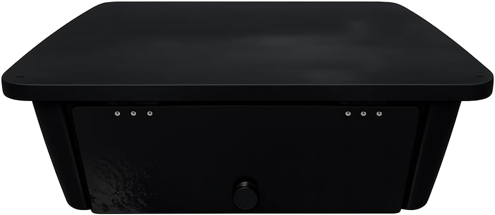 Krypt Pro X10 Center Console T‑Top Electronics Box – 10" Overhead Locking Marine Dry Storage for Fishing Boats, Waterproof EBox, 25"x23"x10" Fits All Aftermarket & OEM T‑Tops (Black Without Clamps)