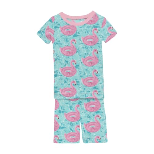 Kic Kee Pants Baby Girls' Print Sleeve Pajama Set with Shorts (Toddler/Little Big Kids)