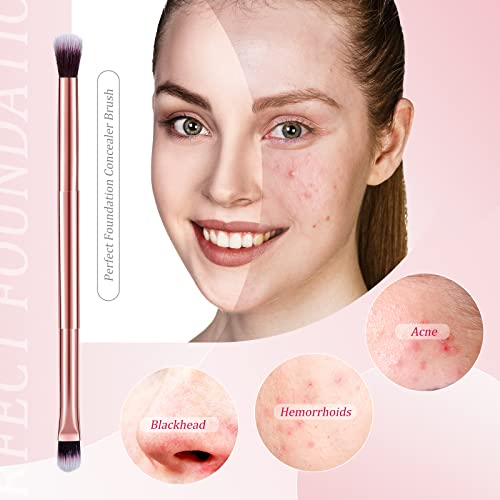 6 Pcs Eyeshadow Smudge Brush 2-In-1 Eyeshadow Brush 2 Double Ended Make Up Brush Concealer Brush Under Eye Small Soft Firm Pointed Foundation Makeup Applicator For Blending Eye Shadow Liner #TOP4