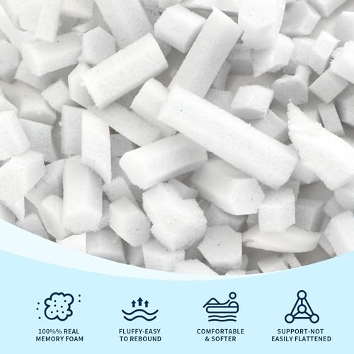 5lbs Shredded Memory Foam Filling, Premium Soft Bean Bag Filler for Pillow Stuffing Bean Bag Chair Couch Cushion Filling and Dog Bed Fill, Hexagonal granular Gel Particles