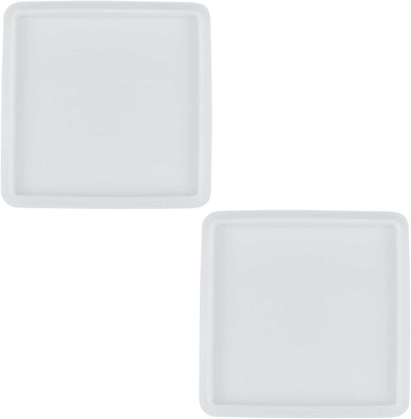 2 Pack Thickened Silicone Coaster Molds - Square Resin Molds for Flower Bouquet Preservation, Epoxy Casting, Candle Holders, DIY Coasters, Bowl Mats,and Home Decor (Small-2, Square)