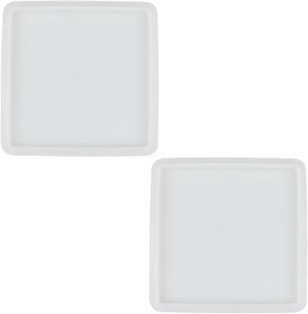 2 Pack Thickened Silicone Coaster Molds - Square Resin Molds for Flower Bouquet Preservation, Epoxy Casting, Candle Holders, DIY Coasters, Bowl Mats,and Home Decor Small-2, Square