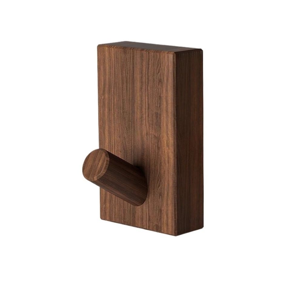 Ganchos de pared sin perforaciones de nogal para organizar cuartos