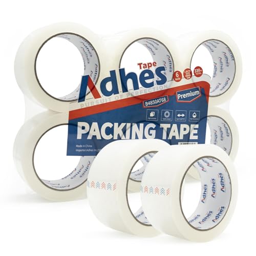 Image of ADHES Packaging Tape 2.7MIL Heavy Duty Packing Tape Mailing Tape, 6 Rolls