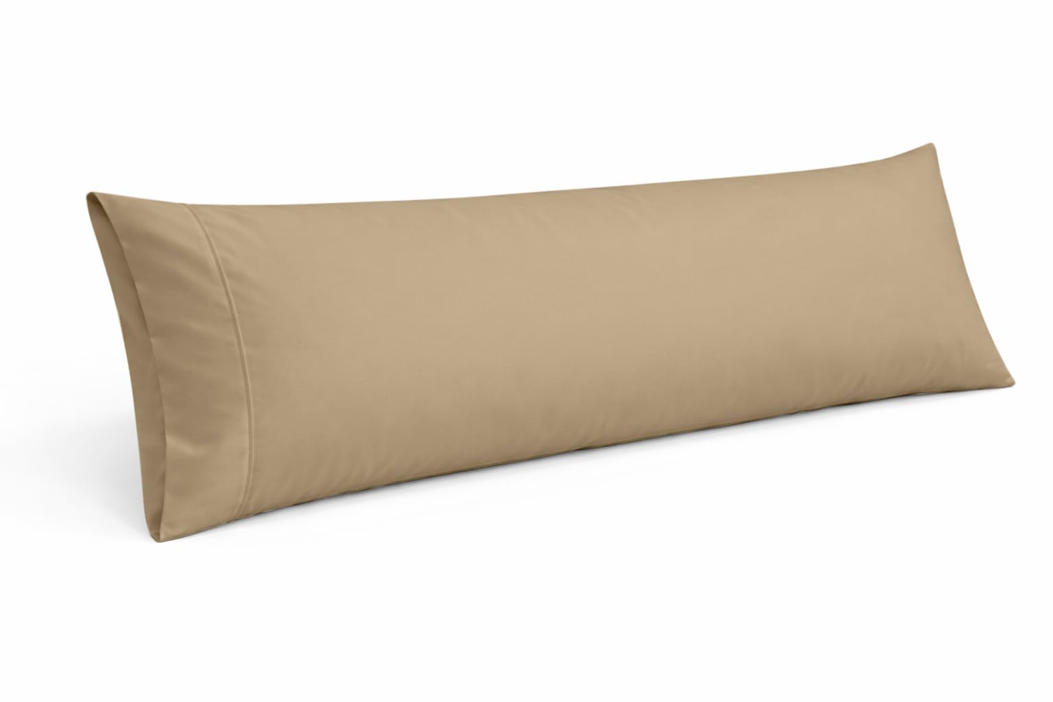 Cotton Delight Organic Cotton Body Pillow Cover 20x48 – 600 Thread Count Sateen Weave, Ultra-Soft & Smooth Long Body Pillowcase with Envelope Closure, Warm Taupe Body Pillow Case (1 Pack)