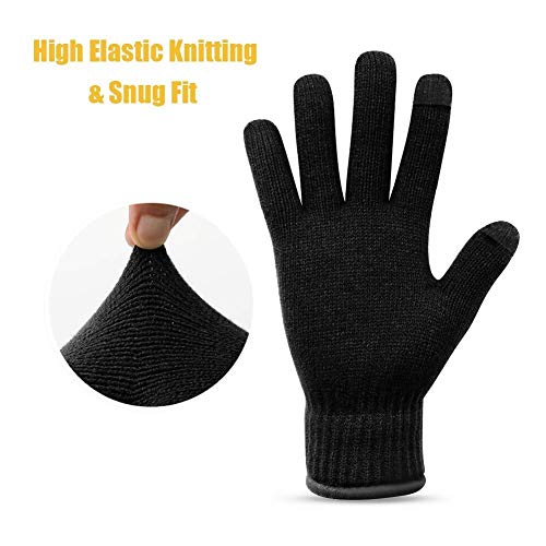 Guantes de invierno de punto cálido con tecnología táctil premium 5