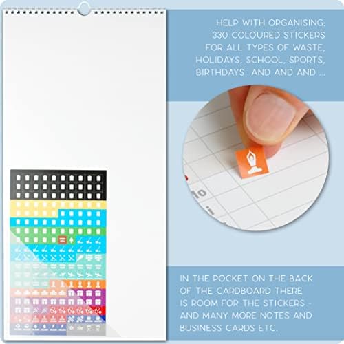 Couple planner 2023 3 columns, FLORAL planner for two 2023 and Oct-Dec 2022, partner calendar 16x32,5cm, calendar for couples 2022 2023, wall planner 2 persons, stickers: waste, holiday, birthday