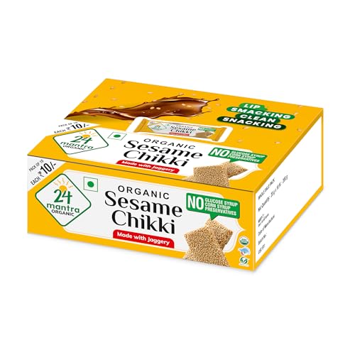 Image of 24 Mantra Organic Sesame Chikki 16g - Pack of 10 |160 Gram