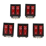 15A 250V / 20A 125V 5 Piezas 6 Pin 15A250V 20A125V Botón Rojo ON/OFF Doble Interruptor Basculante