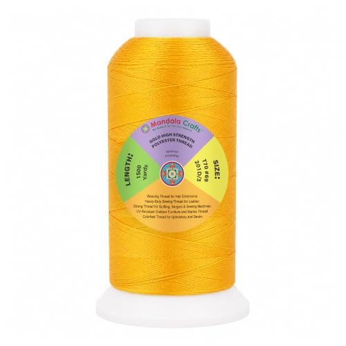 Mandala Crafts Gold Tex 70 Polyester Heavy Duty Thread for Upholstery