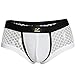 YiZYiF Men's Openwork Mesh Breathable Cool Sexy Bikini Briefs Swimwear Underwear White Medium