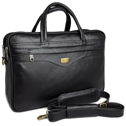Bolsa Pasta Masculina De Couro Legítimo Para Notebook (Preto)