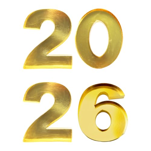 Image of Cardboard Number Fillable Charcuterie, New Year Graduation Centerpiece Decorations, Set of 4 (Gold, 12inch)