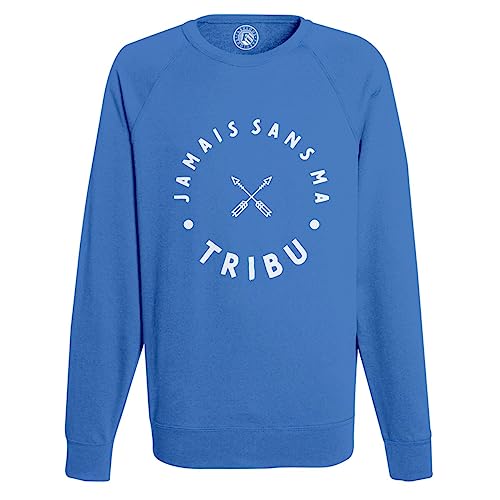 Sweat shirt homme Jamais sans ma Tribu imprimé graphique humour famille en coton uni
