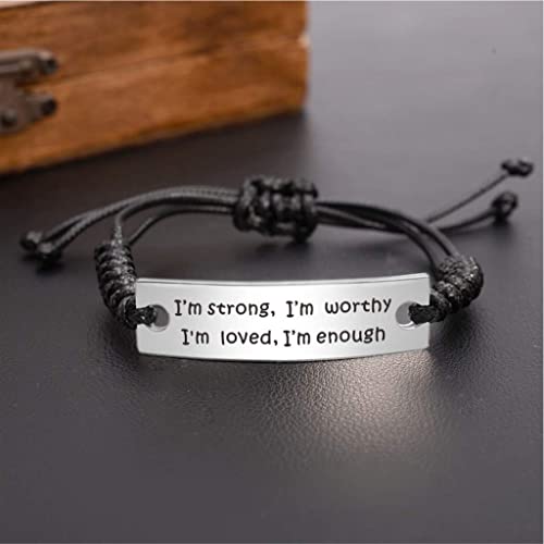 ABNTY Faith Gifts for Women, I Am Enough Bracelet, I Am Strong I Am Worthy I Am Loved, Inspirational Strong Gifts4