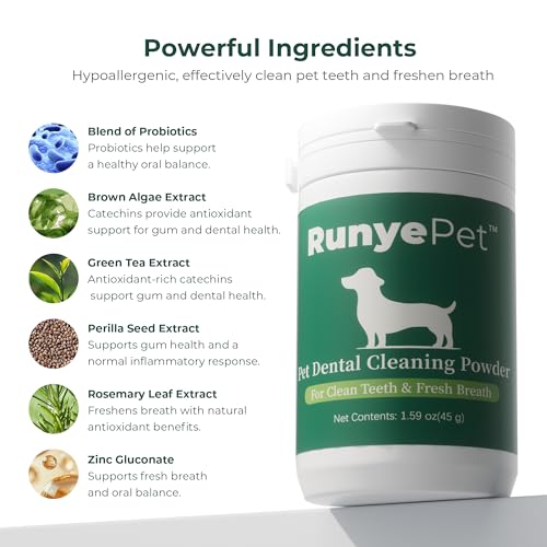Pó dental para cães - Pó de limpeza de dentes de cães - Cuidados dentários para cães - Pó para placa