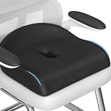 DownyCloud Seat Cushion for Pressure Relief - Ergonomic Home & Office Chair Cushions for Tailbone, Hip, Sciatica Support, Memory Foam Chair Pad for Long Sitting, Driving (Black)