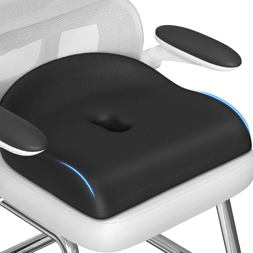 DownyCloud Ergonomic Memory Foam Seat Cushion for Office Chair, Black