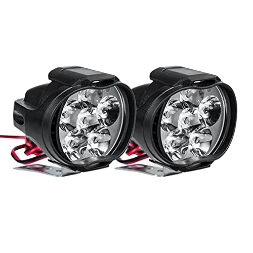 Hduacuge 2 unidades 6 LED montaje 10W 1000Lm universal Scooter ATV niebla proyector 6000K blanco coche Drl lámpara