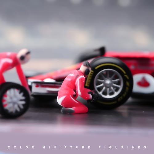 Figuras de equipo de Pit Stop escala 1/64 roja miniatura 6