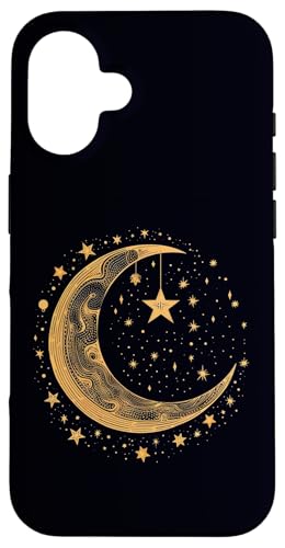 Galaxy Night Sky Moon Lunar Stars Sun Love X}zP[X iPhone 16 p