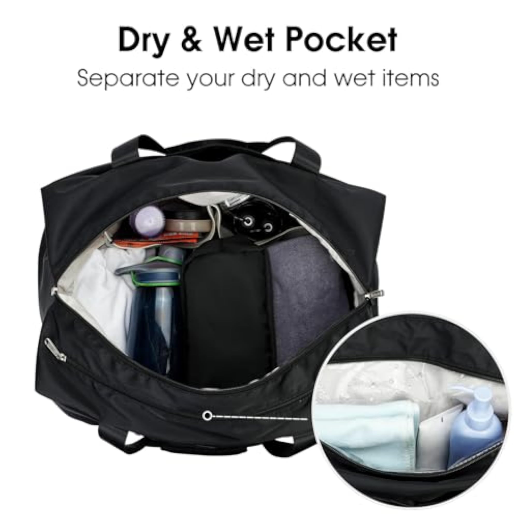 20" Portable Gym Duffel Bag with Wet Pocket