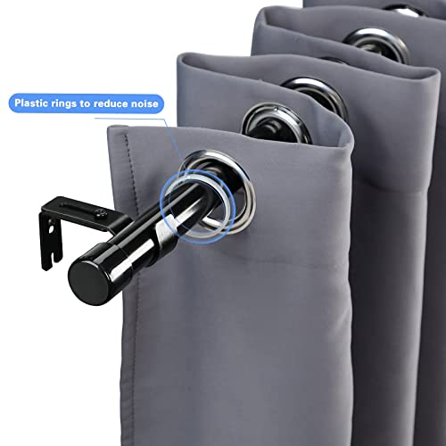 Harrms Bastone per tende Nero estensibile, 76cm