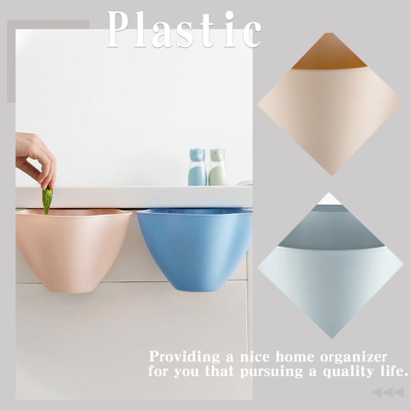 Healifty Hanging Kitchen Trash can: 3 Pack Small Cabinet Door Compost Bin Set, Over the Counter Garbage Waste Basket for Rv, Bathroom Vanity and Under Sink Prep
