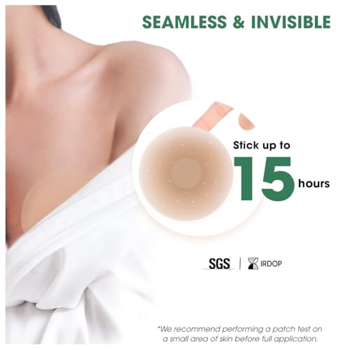 Image of Nipple Covers For Women - Paper-Thin Nipple Covers 0.02 inch Edge With Case, Reusable Silicone Nipple Covers For Braless