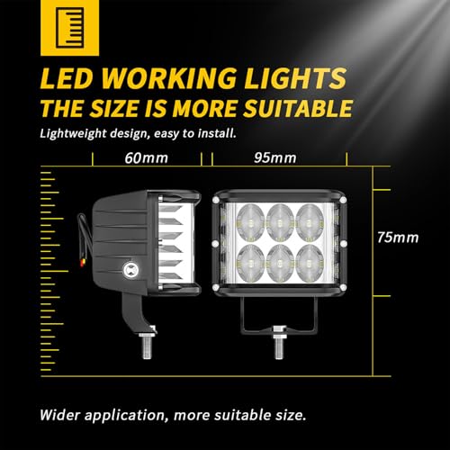 Feu de brouillard LED double face 60W Willower à faisceau blanc pour tout-terrain