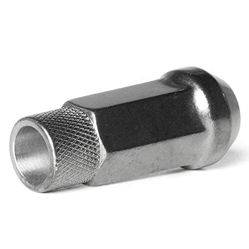 Image of Circuit Performance Forged Steel Extended Open End Hex Lug Nut for Aftermarket Wheels: 12x1.25 Hyper Black - 20 Piece Set + Tool