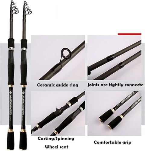 صنارة صيد تلسكوبية من ألياف الكربون من قطعة واحدة، معدات صيد الأسماك، معدات الصيد التلسكوبية