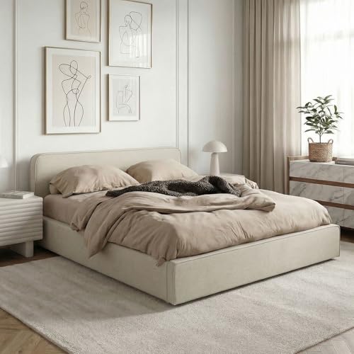 IDIMEX Polsterbett MARINI Doppelbett 120x200 cm in beige - Bett gepolstert mit Lattenrost, modernes Design & stabiles Holzgestell mit Kunststofffüßen IDIMEX Polsterbett MARINI Doppelbett 120x200 cm in beige - Bett gepolstert mit Lattenrost, modernes Design & stabiles Holzgestell mit Kunststofffüßen