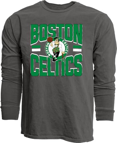 Boston Celtics NBA Officially Licensed Long Sleeve T-Shirt Ringspun Bold Black, Small