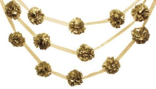 Creative Converting Glitz Garland Foil Pom Pom, Gold