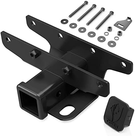 Tyger Auto TG-HC2J003B Hitch & Cover Kit Compatible with 2018-2023 Jeep Wrangler JL/JLU (Incl. 2020-23 Diesel engine/21-23 4xe) Factory Style 2 inch Rear Receiver Hitch Tow Towing Trailer Hitch