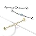 Amelia Fashion 14 Gauge Triple Round CZ Chain 316L Surgical Steel Industrial Barbell (Choose Color) (Gold/Clear)