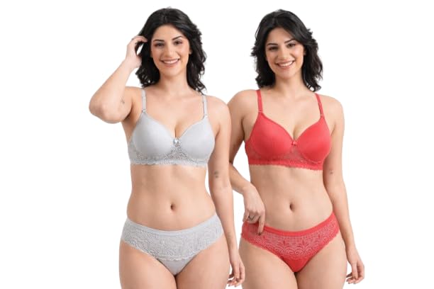 Bra Panty Set for Women Pack of 2 Comfortable Cotton Lingerie Combo-image-42