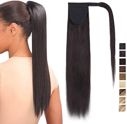 14 inches SEGO Ponytail Extension 100% Real Remy Human Hair #4 Medium Brown [Wrap Around] One Piece Clip in Hair Extension Invisible Straight (80g)