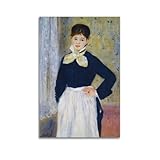 Obra de arte de PierrePainter's Auguste Renoir, obra de arte de pintor de una camarera en el restaurante de Duval's, pósteres, lienzo para pared, decoración moderna para el hogar, 30 x 45 cm