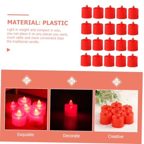 Velas LED sin llama rojas pequeñas con luces parpadeantes para Halloween 6
