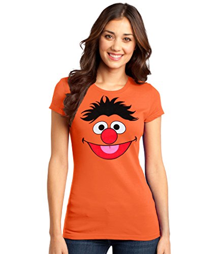Ernie Face Junior Women's T-Shirt (Junior Small [JS]) Orange