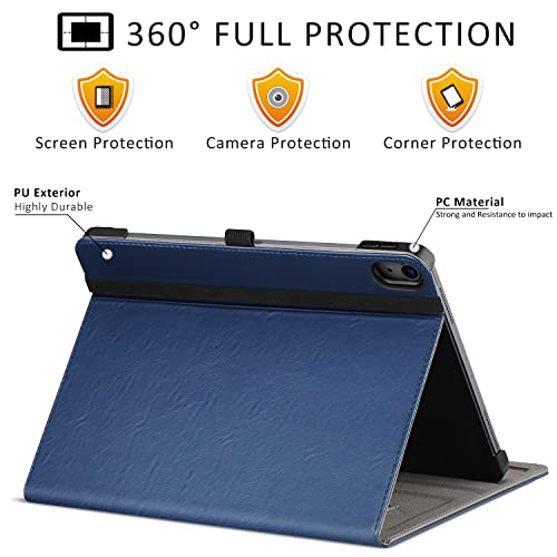 ZtotopCases for iPad (A16) 11th Generation Case 11 inch (2025), iPad 10th Generation Case 10.9 Inch 2022, Premium PU Leather Business Folio Stand Cover with Slot, Auto Wake/Sleep, Multi 4 Angles, Blue by ZtotopCases - Image 3