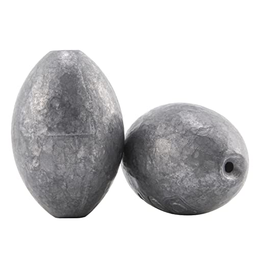 Dr.Fish Egg Sinker Lead Fishing Weights Oval Shaped Catfishing Weights Bank River Freshwater Saltwater Fishing Bass Casting 1/4oz 20 Pack